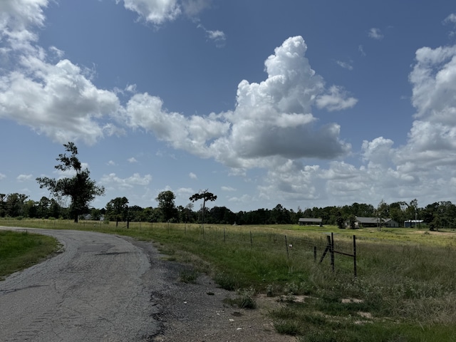 view of road with a rural view