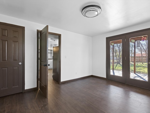 interior space featuring dark wood-type flooring