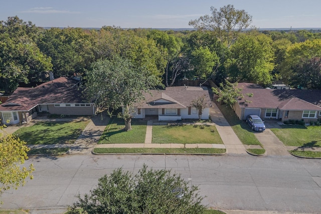 ranch-style house featuring a front yard