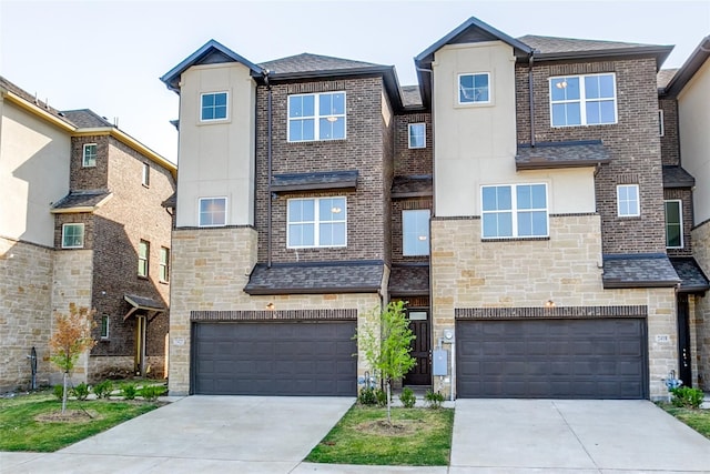 view of property with a garage