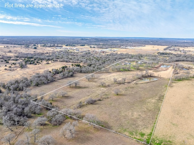 aerial view featuring a rural view