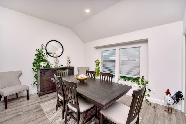 1927 Frediano Ln, Mclendon Chisholm, TX 75032 - dining room featuring vaulted ceiling, baseboards, light wood-style floors, and recessed lighting