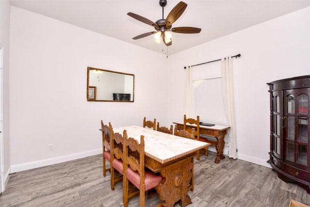 1927 Frediano Ln, Mclendon Chisholm, TX 75032 - dining space featuring light wood-style flooring, ceiling fan, and baseboards