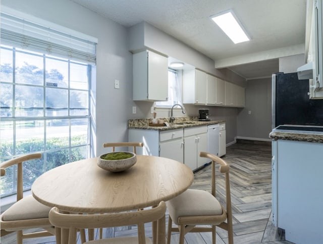 kitchen featuring white cabinets, plenty of natural light, and sink