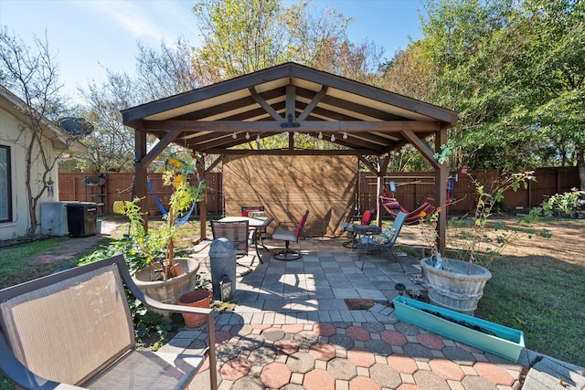 view of patio with a gazebo