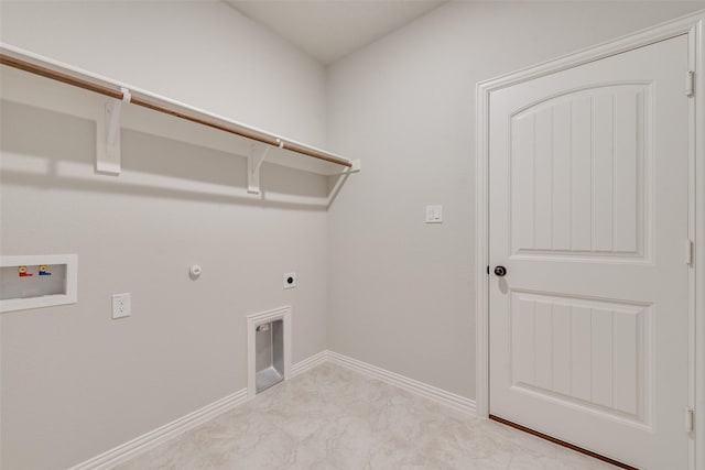 laundry area with hookup for a washing machine, gas dryer hookup, and hookup for an electric dryer