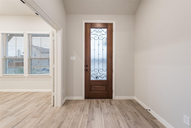 foyer entrance featuring light hardwood / wood-style floors