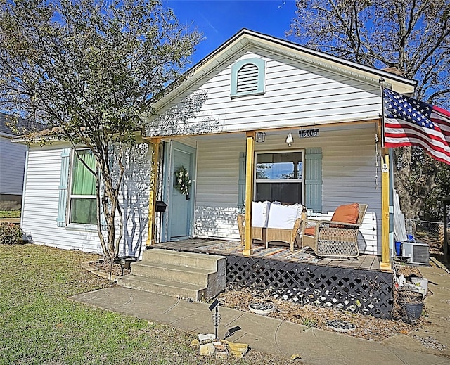 view of front of home with a porch