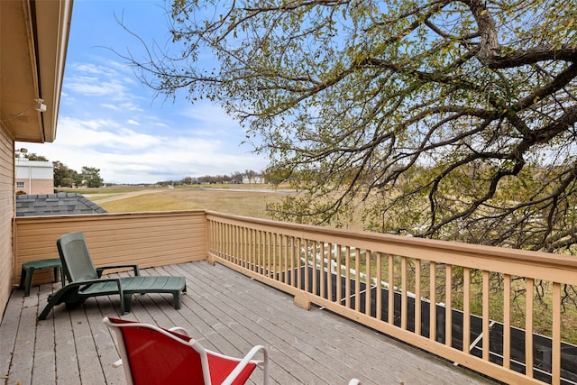 deck with a rural view