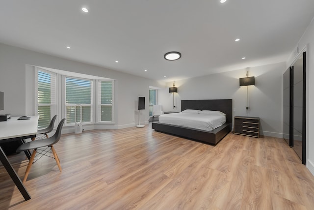 dining area with light wood-type flooring