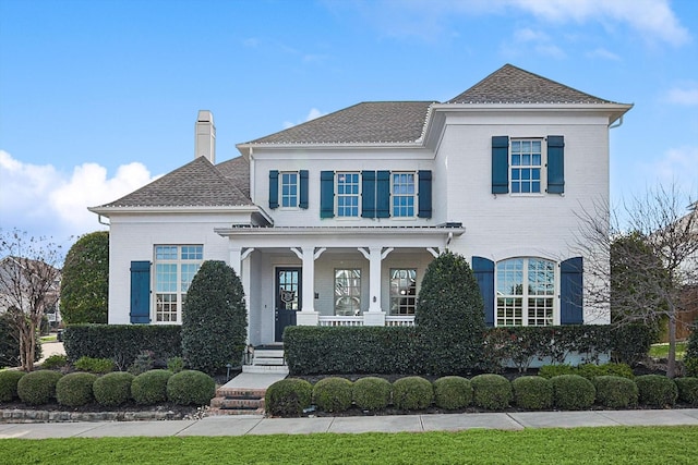 view of front of home featuring covered porch