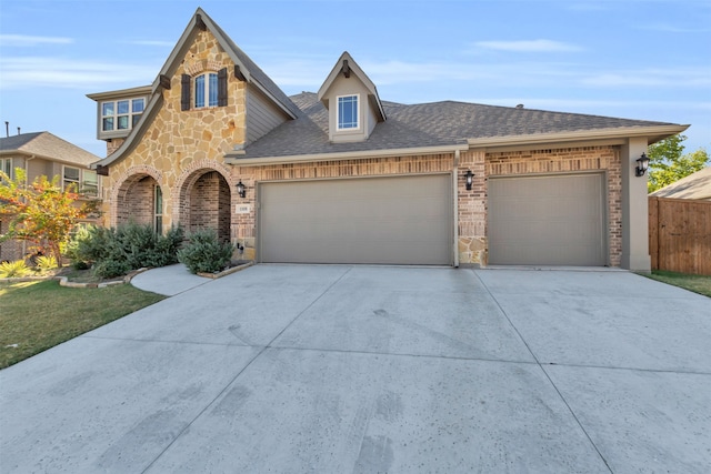 view of front of property featuring a garage