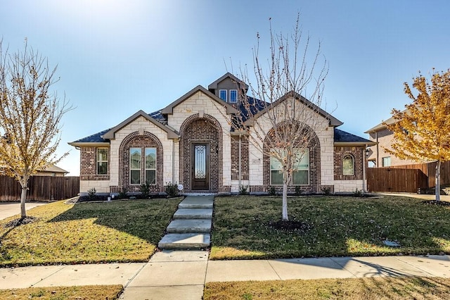 view of front of house with a front yard