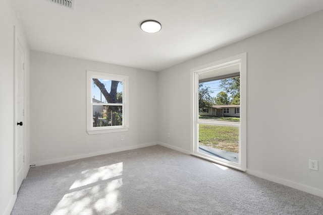 spare room with carpet flooring and plenty of natural light