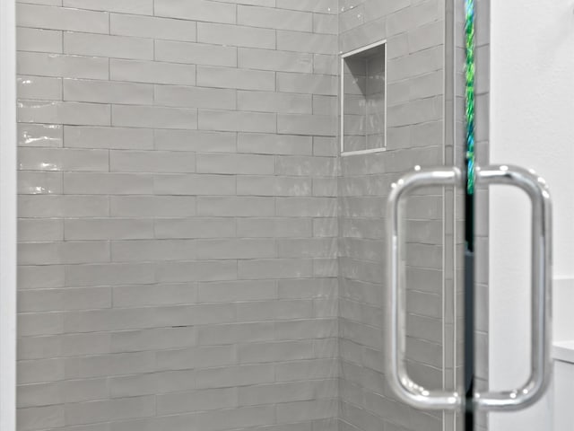 interior details with walk in shower