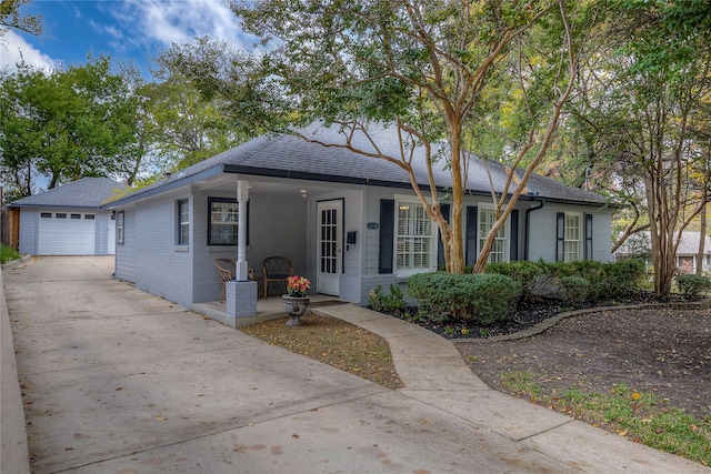 ranch-style home with a garage