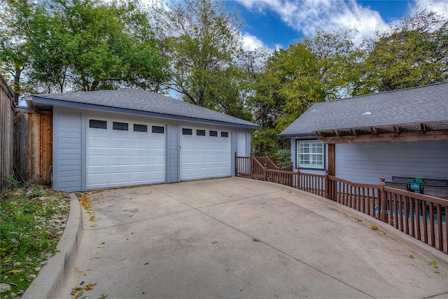 view of garage