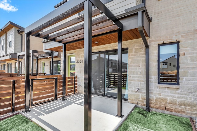 view of patio with a pergola