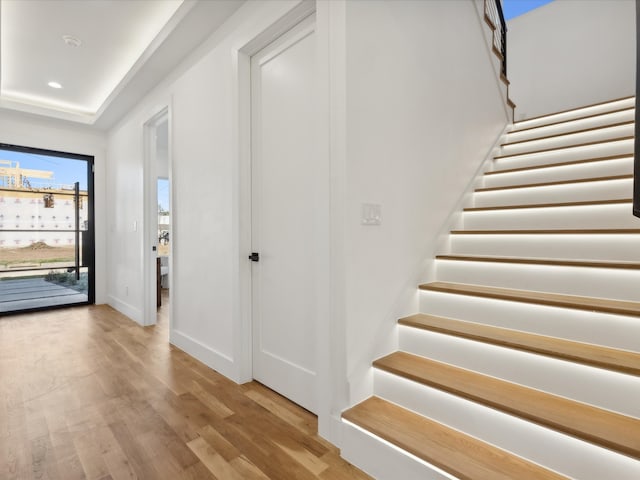 interior space with light hardwood / wood-style flooring