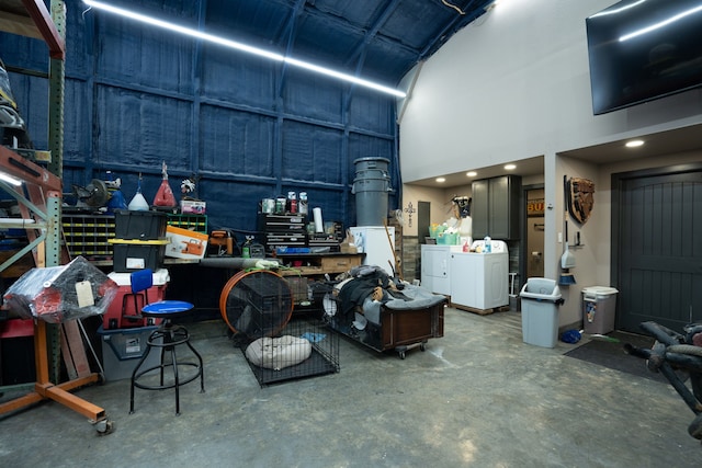 garage with separate washer and dryer