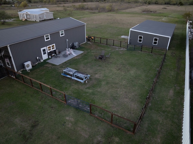 aerial view with a rural view