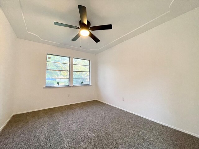 empty room with carpet and ceiling fan