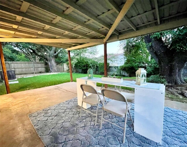 view of patio / terrace featuring central AC and exterior bar