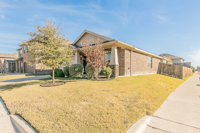 view of front of home with a front yard