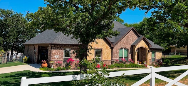 exterior space with a front lawn