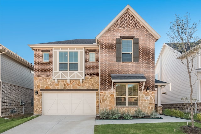 view of front of house with a garage