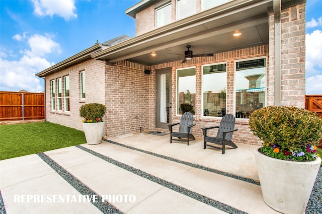 view of patio / terrace with ceiling fan