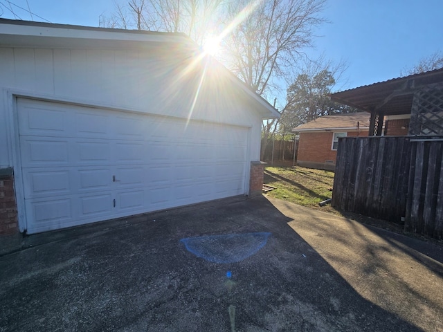 view of garage