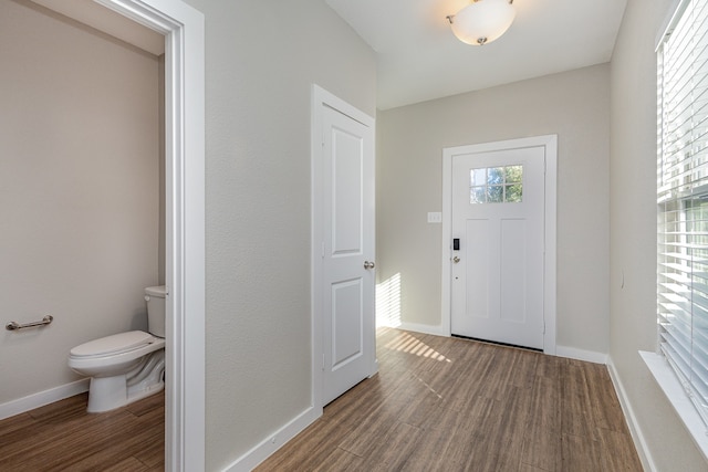 foyer with hardwood / wood-style floors