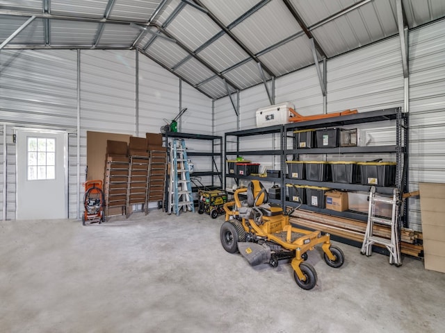 garage with a carport