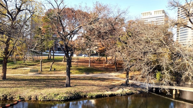 view of property's community with a water view