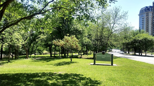 view of home's community with a yard