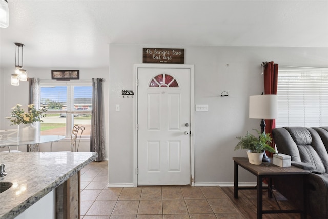 view of tiled entrance foyer