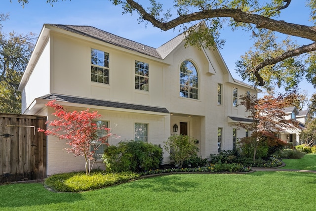 view of front of home with a front yard