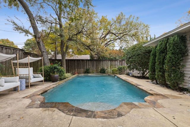 view of pool featuring a patio