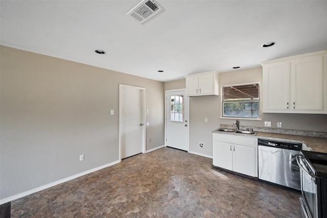 kitchen with white cabinetry, sink, and appliances with stainless steel finishes