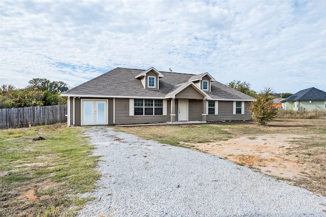 view of front of house featuring french doors