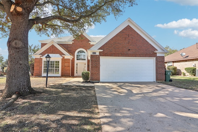 view of front property with a garage