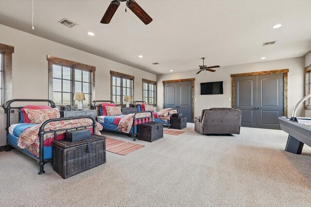 5101 Hells Gate Loop, Possum Kingdom Lake, TX 76475 - bedroom with wood finished floors, recessed lighting, baseboards, and ceiling fan