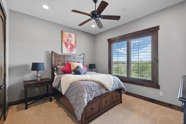 5101 Hells Gate Loop, Possum Kingdom Lake, TX 76475 - bedroom featuring dark wood-style flooring and a ceiling fan