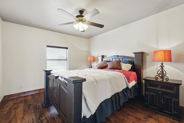 5101 Hells Gate Loop, Possum Kingdom Lake, TX 76475 - bedroom featuring dark wood finished floors and a ceiling fan