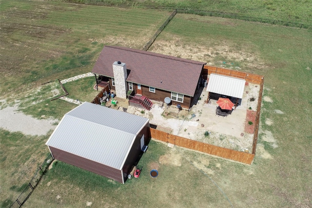 aerial view featuring a rural view