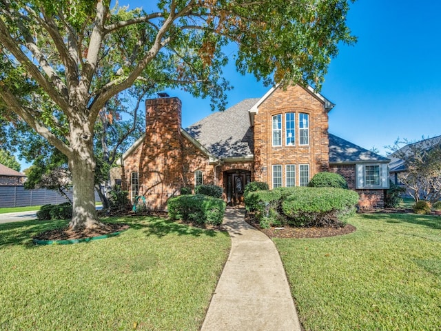 view of front facade featuring a front yard