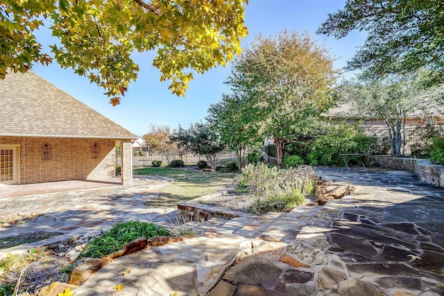 view of yard with a patio area