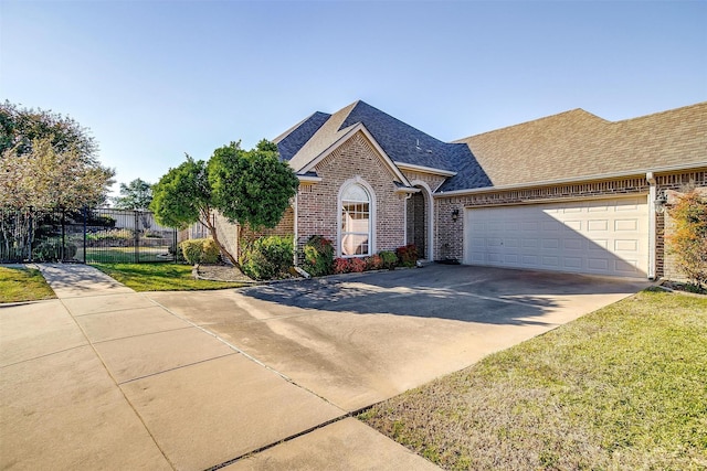 front of property featuring a garage and a front lawn