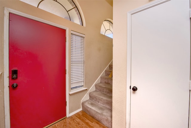 foyer featuring light wood-type flooring